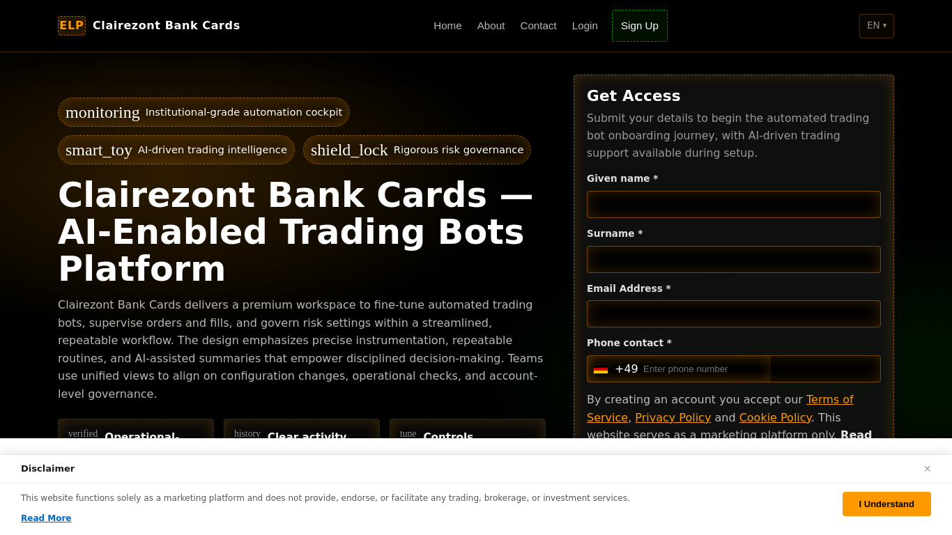 Archived capture of clairezontbankcards.sbs, a website assessed as fraudulent.
